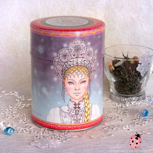 Boîte à thé en métal "snégourotchka, la fille de neige" - édition n° 2 - modèle spécial
