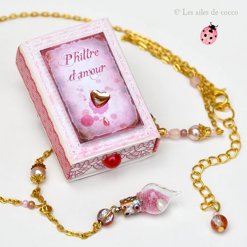Collier saint valentin - "philtre d'amour : flamme orientale"