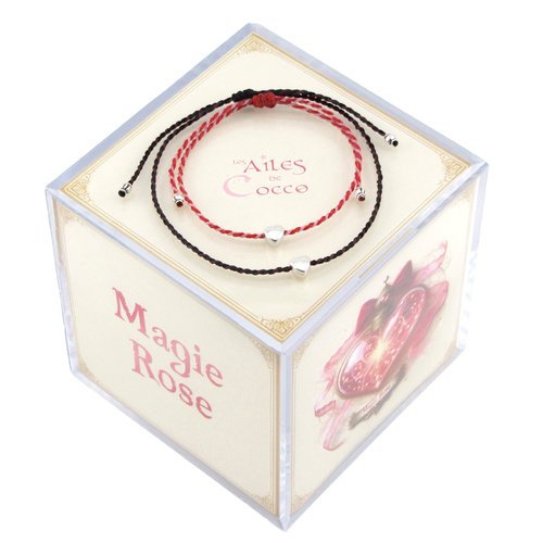 Bracelets fins en macramé saint valentin " magie rose » n°5