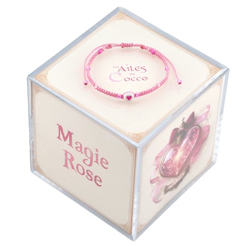 Bracelet macramé coeur rose pour la saint valentin " magie rose » n°s-2