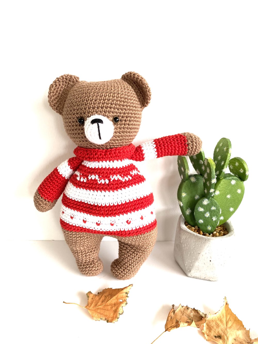 FRILY Amigurumi Ours de Noël en peluche au crochet, petits animaux au  crochet, jouets en peluche