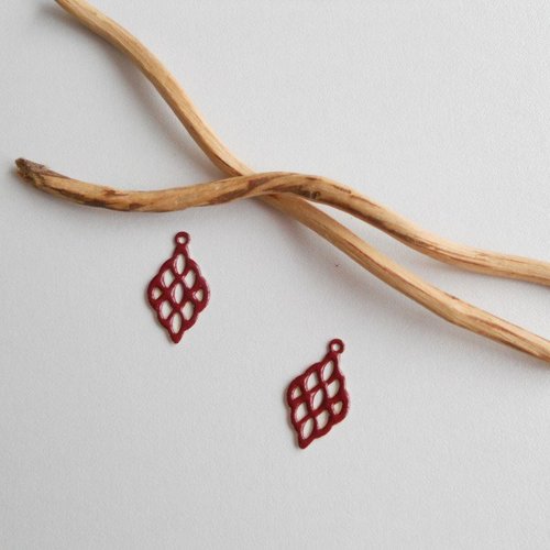 Lot de 6 estampes émaillés filigrane rouge foncé