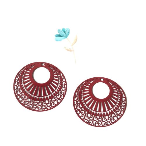 X 2 estampes en filigrane rouge