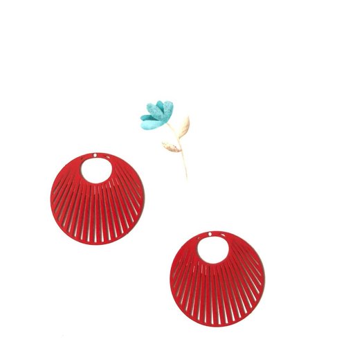 X 2 estampes en filigrane rouge