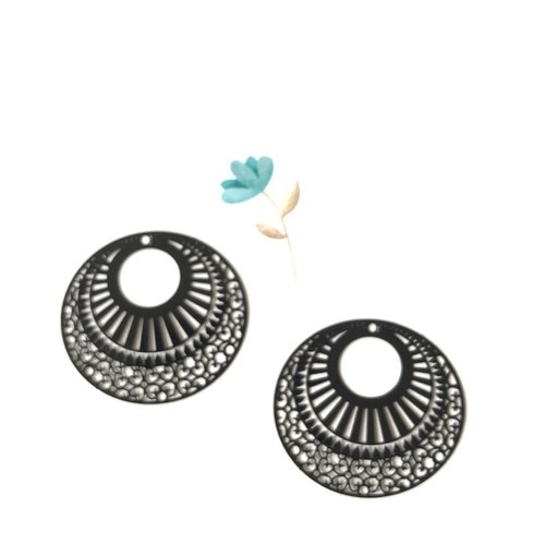 X 2 estampes en filigrane noir