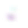 2 sequins émaillé demi lune lilas et blanc