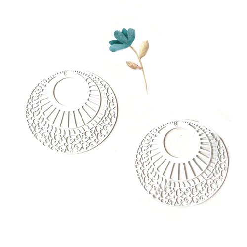 X 2 estampes en filigrane blanche