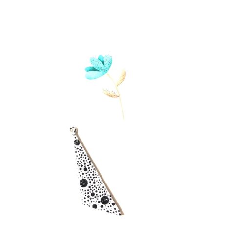 X 2 sequins émaillé triangles blanc et noir