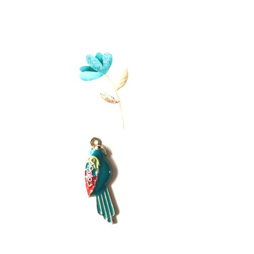 Pendentif perroquet bleu