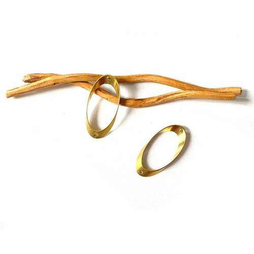 X2 connecteurs ovale couleur laiton doré