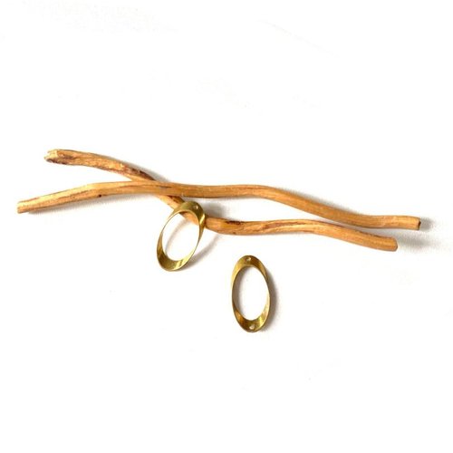 X2 connecteurs ovale laiton doré