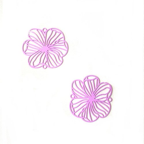 X 2 estampes en filigrane mauve