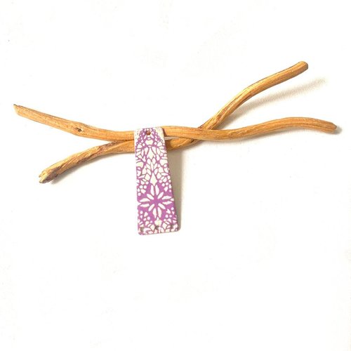 X2 sequins trapèze connecteur violet et beige