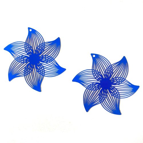 X 2 estampes en filigrane bleu