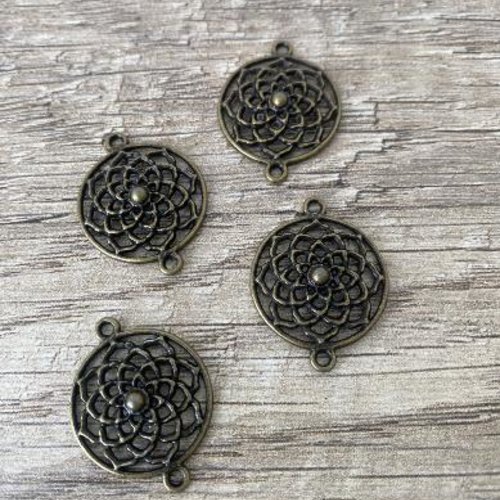 X4 connecteurs fleurs 20x27 mm.