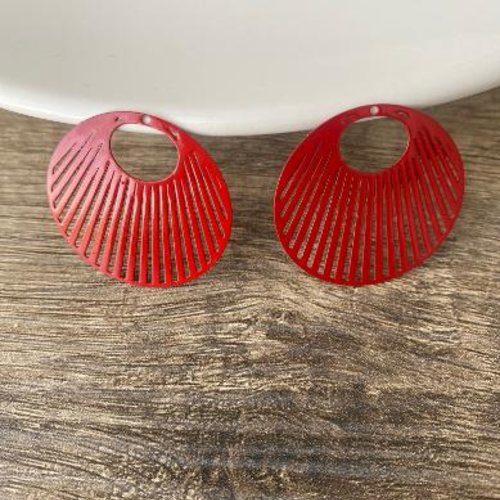 X 2 estampes en filigrane rouge