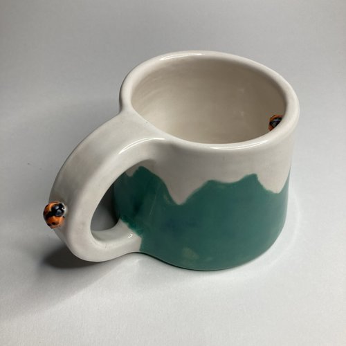 Tasse trapèze coccinelle, vert lagon
