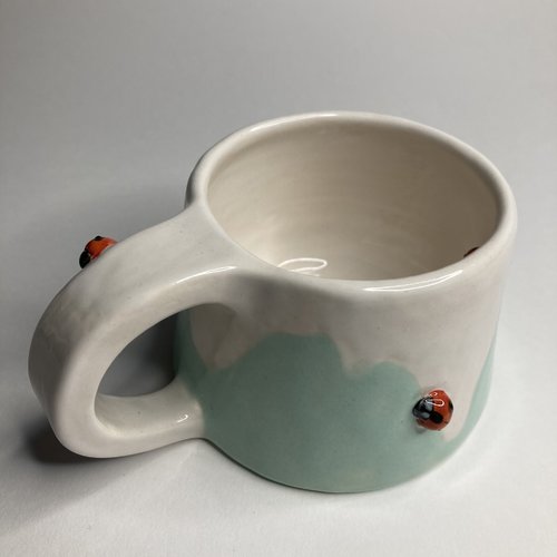Tasse trapèze coccinelle, vert d’eau