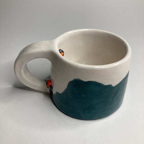 Tasse trapèze coccinelle, vert bleuté
