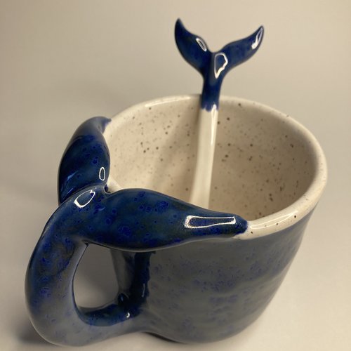 Mug collection queue de baleine, avec cuillère