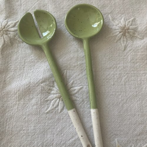 Couverts à salade en céramique, lg 22cm