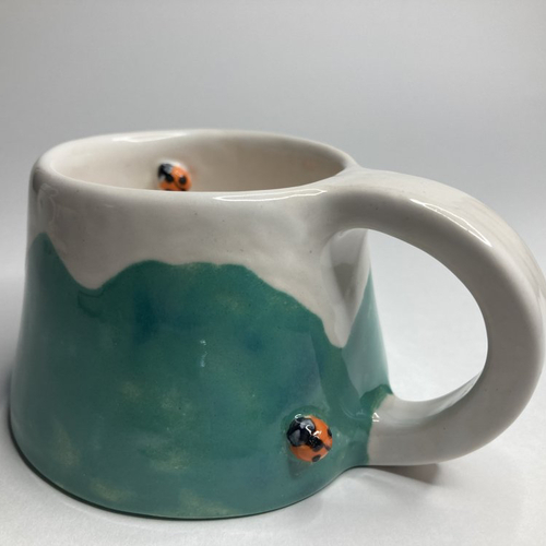Tasse trapèze coccinelle, vert lagon