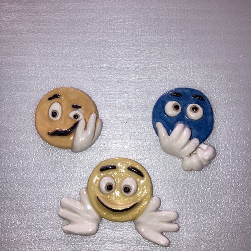 Magnet x3 en céramique,  fait main