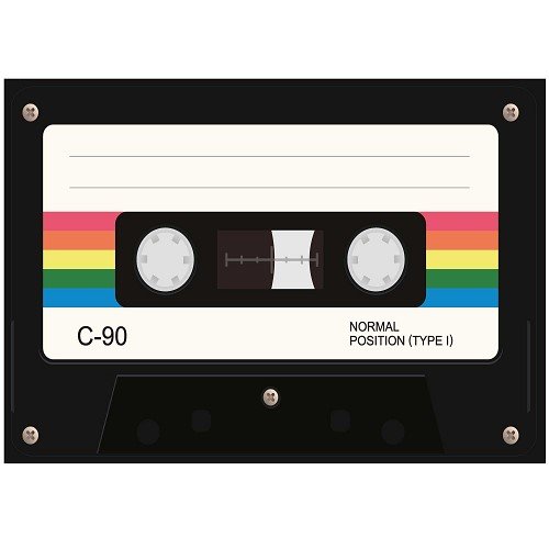 Motif thermo-adhésif cassette retro