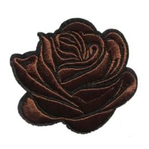 Ecusson thermocollant rose noire