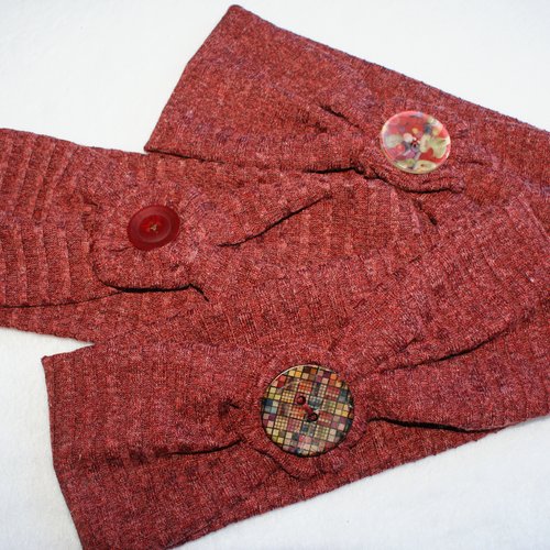 Bandeau jersey style tricot marron rouille
