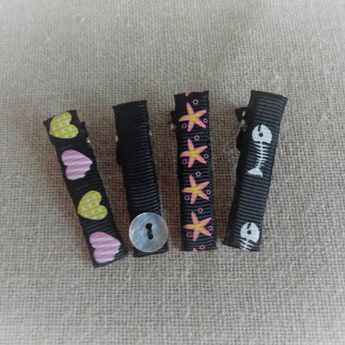 Barrette Crocodile Anti Glisse Noir Pour Enfant Lot De 4 Un Grand Marche