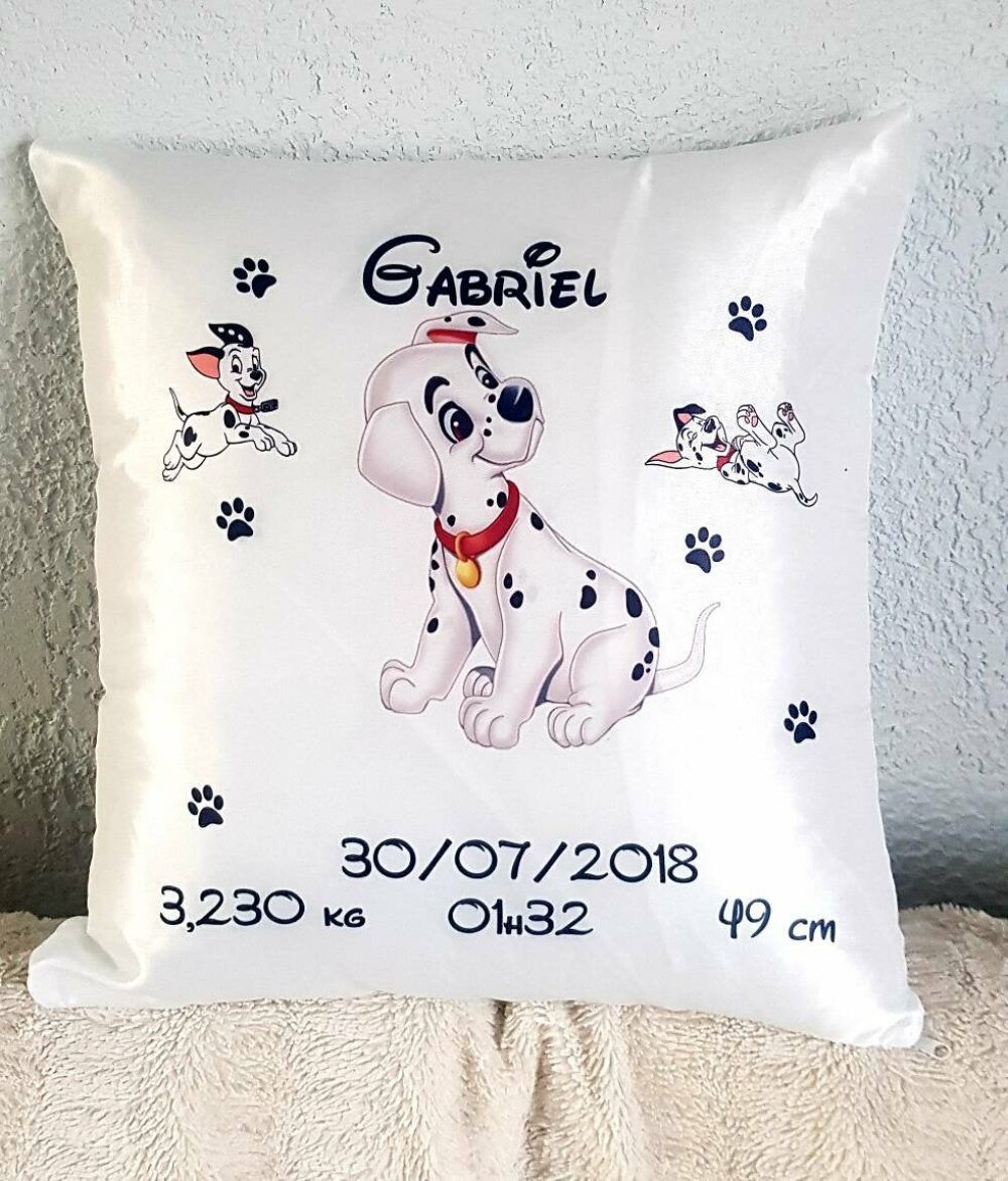 Coussin Naissance Personnalise Dalmatien Un Grand Marche