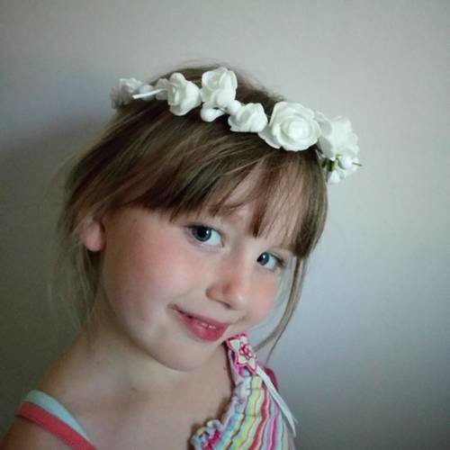 Couronne fleurs pour cheveux petites filles cérémonies style romantique tendance 