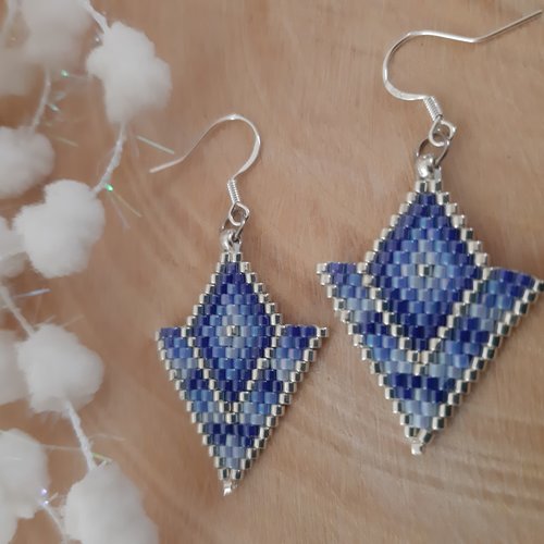 Boucles d'oreilles fantaisie originales en mosaïque - DineMozaïc