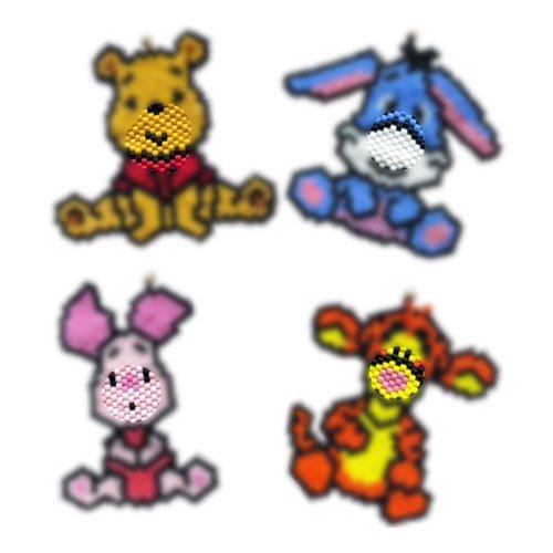Diagrammes winnie, bouriquet, porcinet et tigrou - perles miyuki