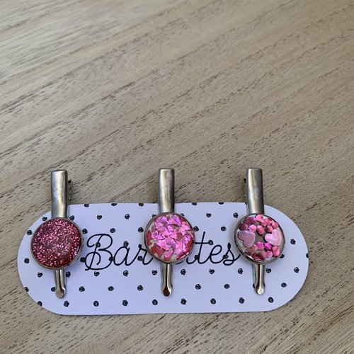 Lot de 3 barrettes violettes enfant