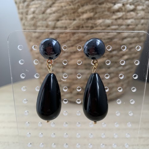 Boucles d’oreilles suzanne noire