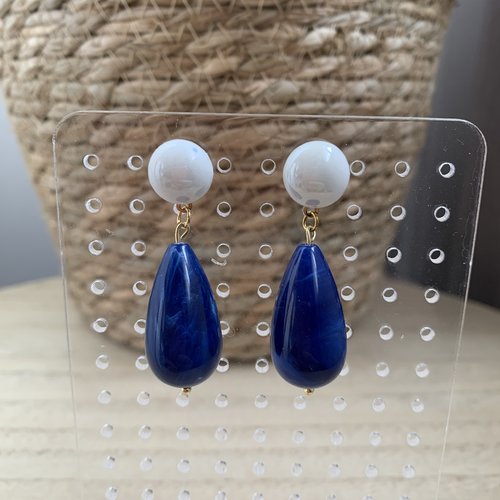 Boucles d’oreilles suzanne bleue