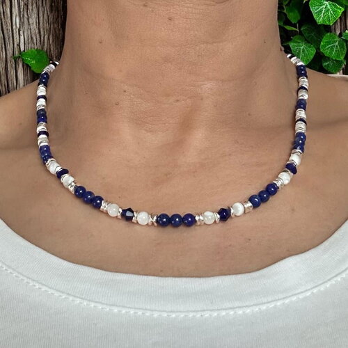 Collier femme en lapis lazuli et nacre