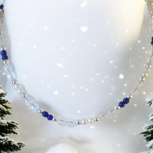 Collier en lapis lazuli et cristal de roche