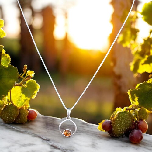 Pendentif ambre et argent