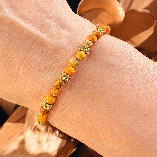 Bracelet en jaspe impérial orange