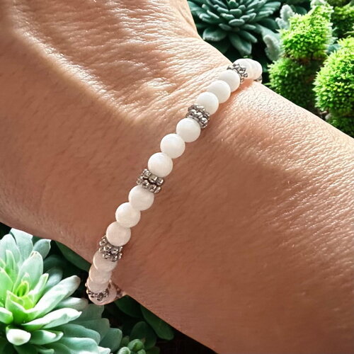 Bracelet en agate blanche