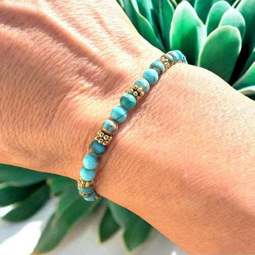 Bracelet en jaspe impérial bleu