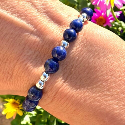 Bracelet en lapis lazuli et hématite