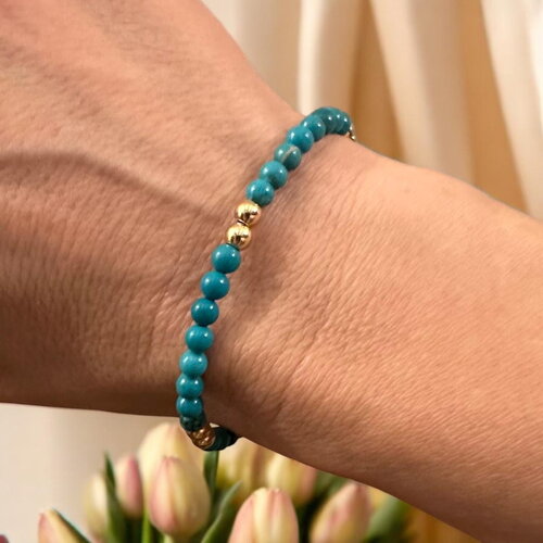 Bracelet en turquoise de chine et hématite