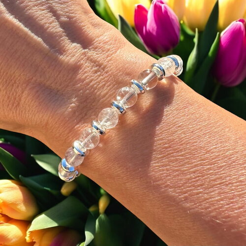 Bracelet en perles de cristal de roche