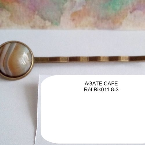 Pince à cheveux chapeau cravate laiton bronze avec pierre gemme semi precieuse lapis lazuli jaspe jade rubis agate pierre sable bleu