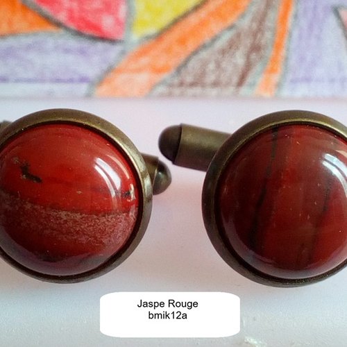 Boutons manchette jaspe rouge,accessoire costume cravate,bijou homme unisexe,cadeau fete boho bobo,anniversaire st valentin,gothique baroque