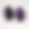 Amethyste, clips oreilles non percees avec cabochon rond 20mm, quartz pierre fine violet,acier inoxydable,fait mains en france